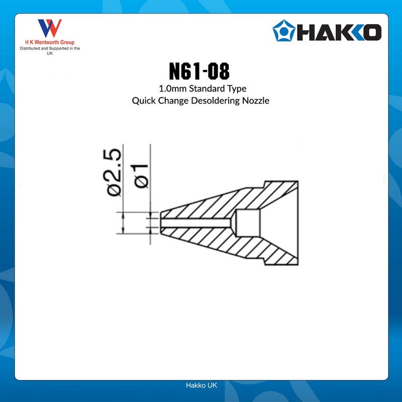 Hakko فوهة إزالة اللحام Hakko N61-08، 1.0 مم - Image 2